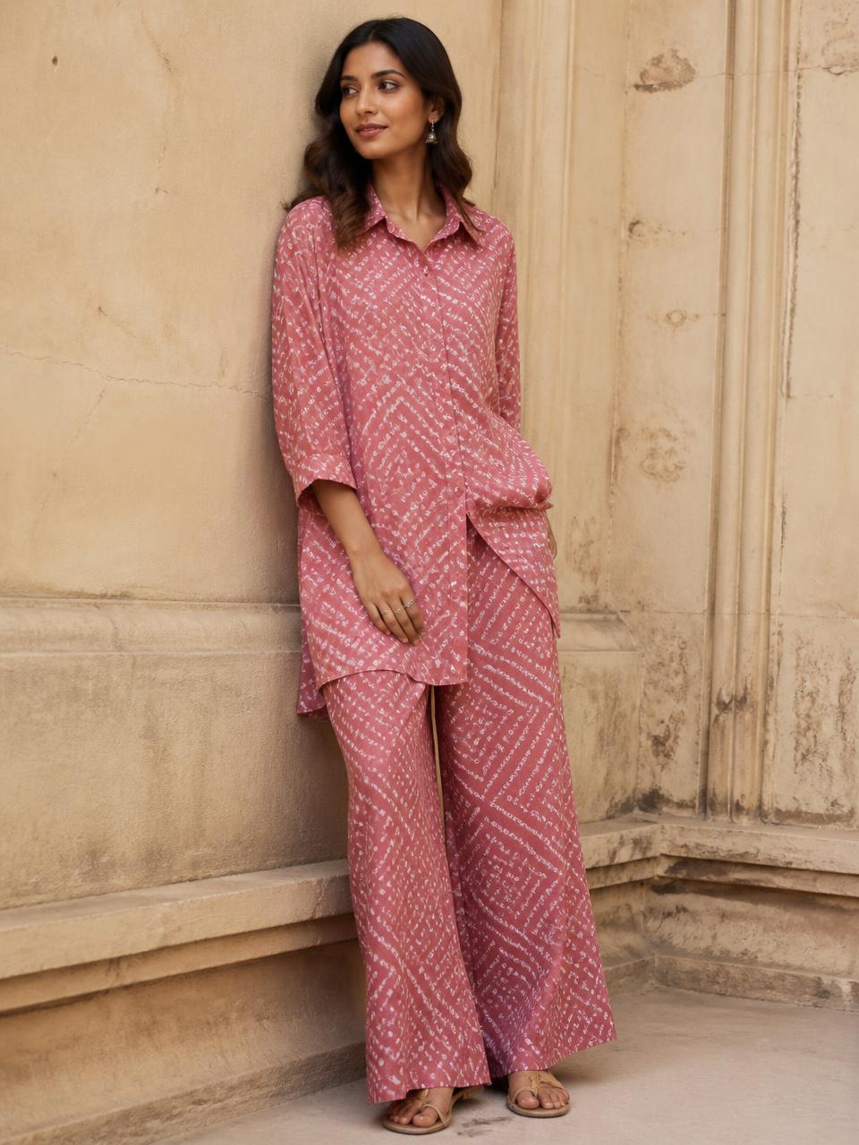 Bandhani Rose Co-ord Set